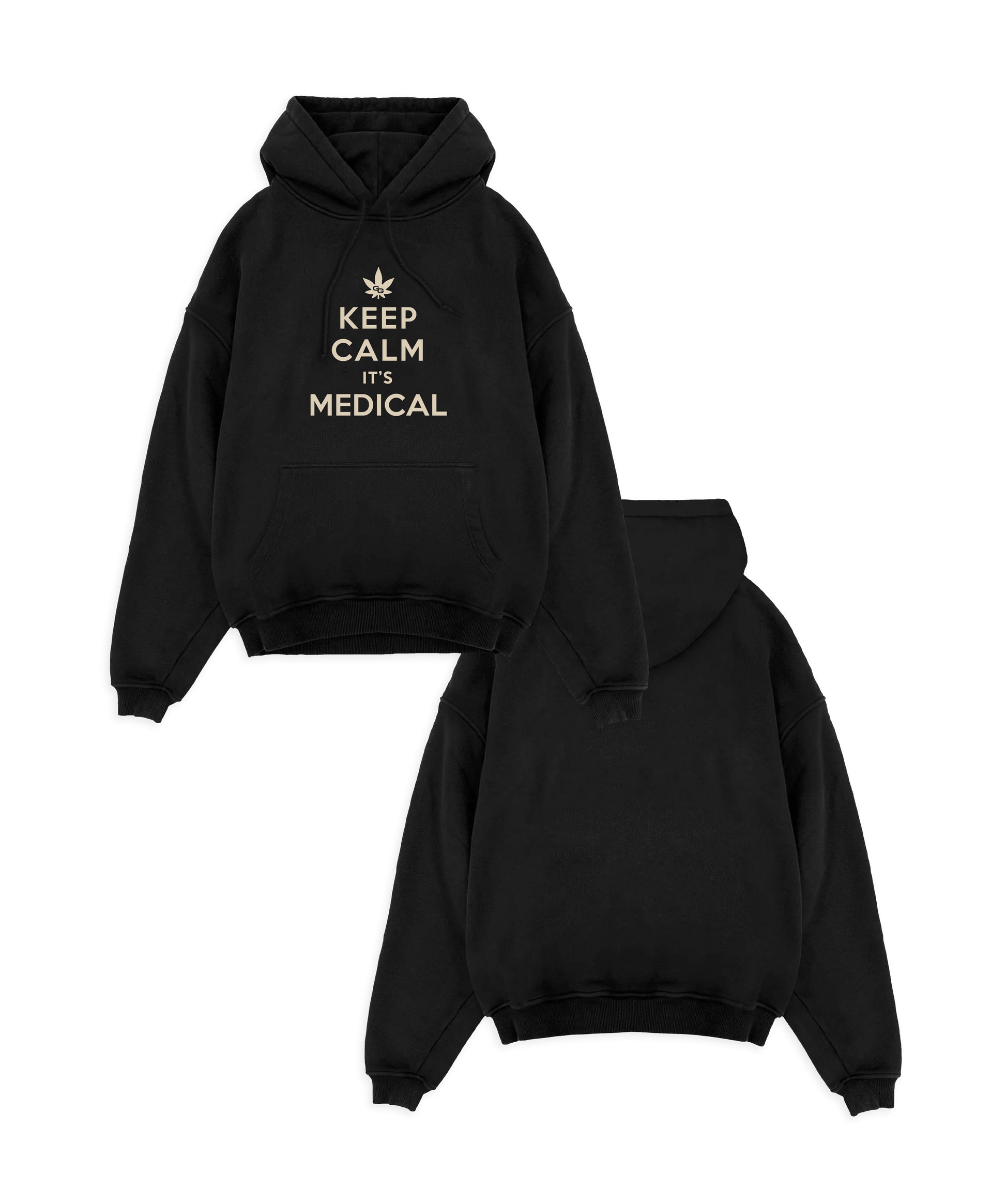 THE GANJA GURU - KEEP CALM BLACK HOODIE