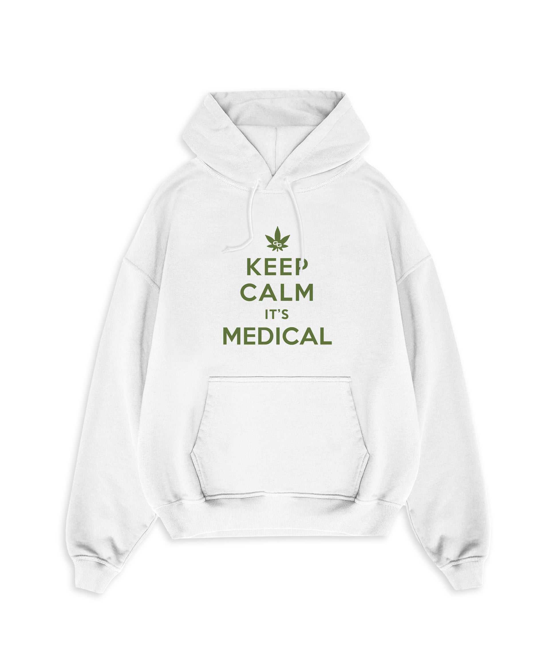THE GANJA GURU - KEEP CALM WHITE HOODIE