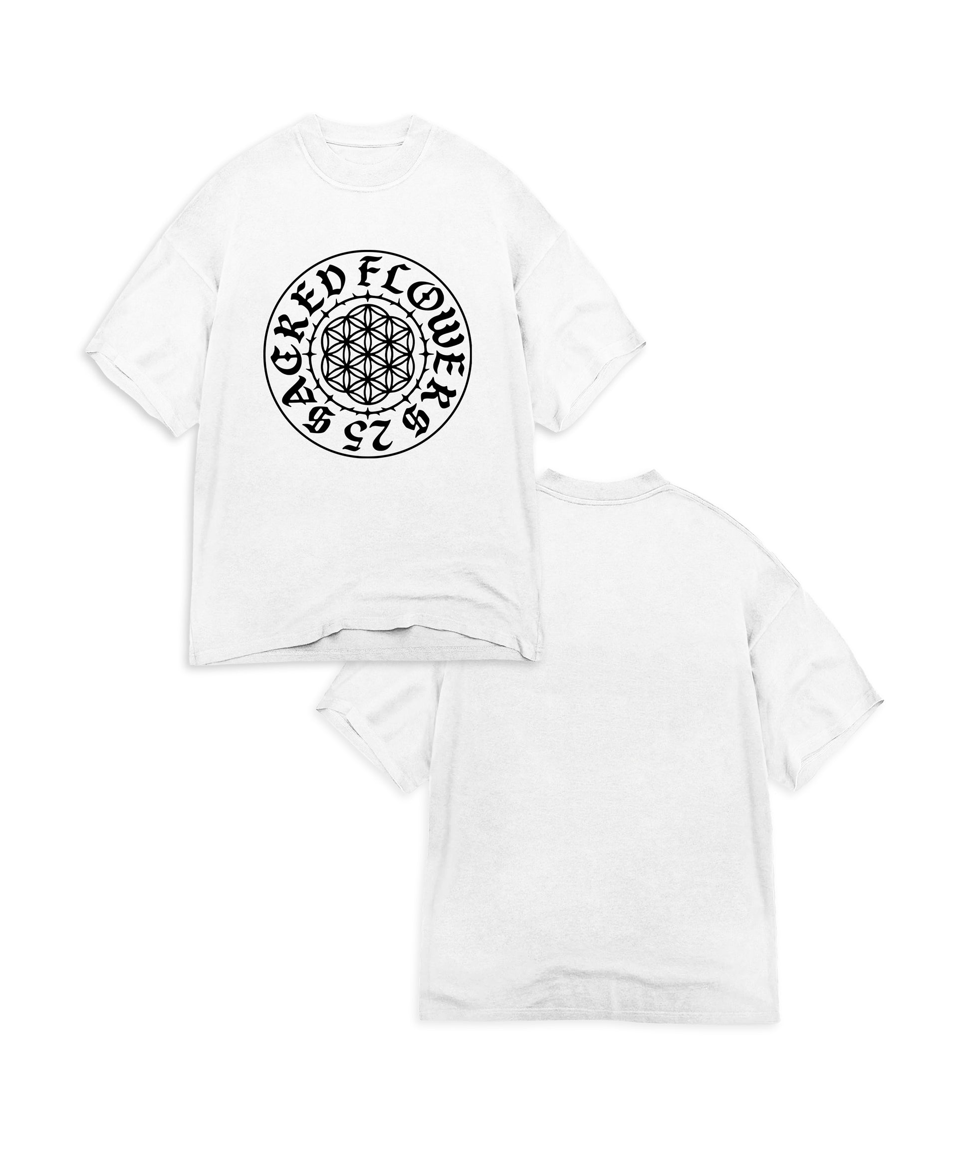 SACRED FLOWERS - WHITE LOGO T-SHIRT