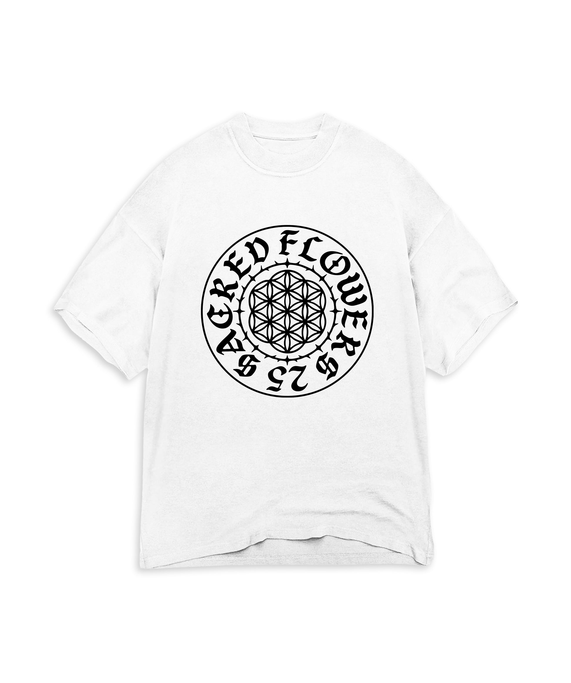 SACRED FLOWERS - WHITE LOGO T-SHIRT